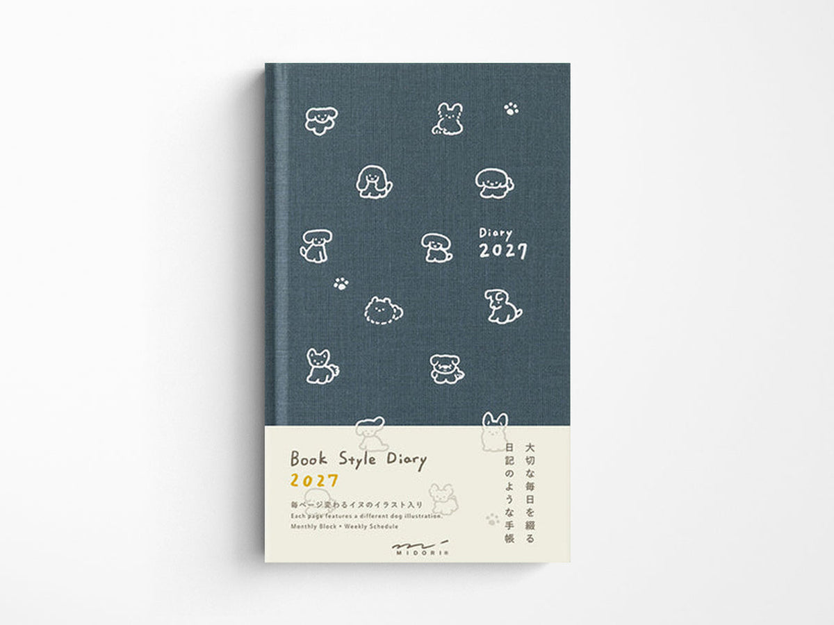 Midori Book Style Diary B6 Variant Dog Navy 2027