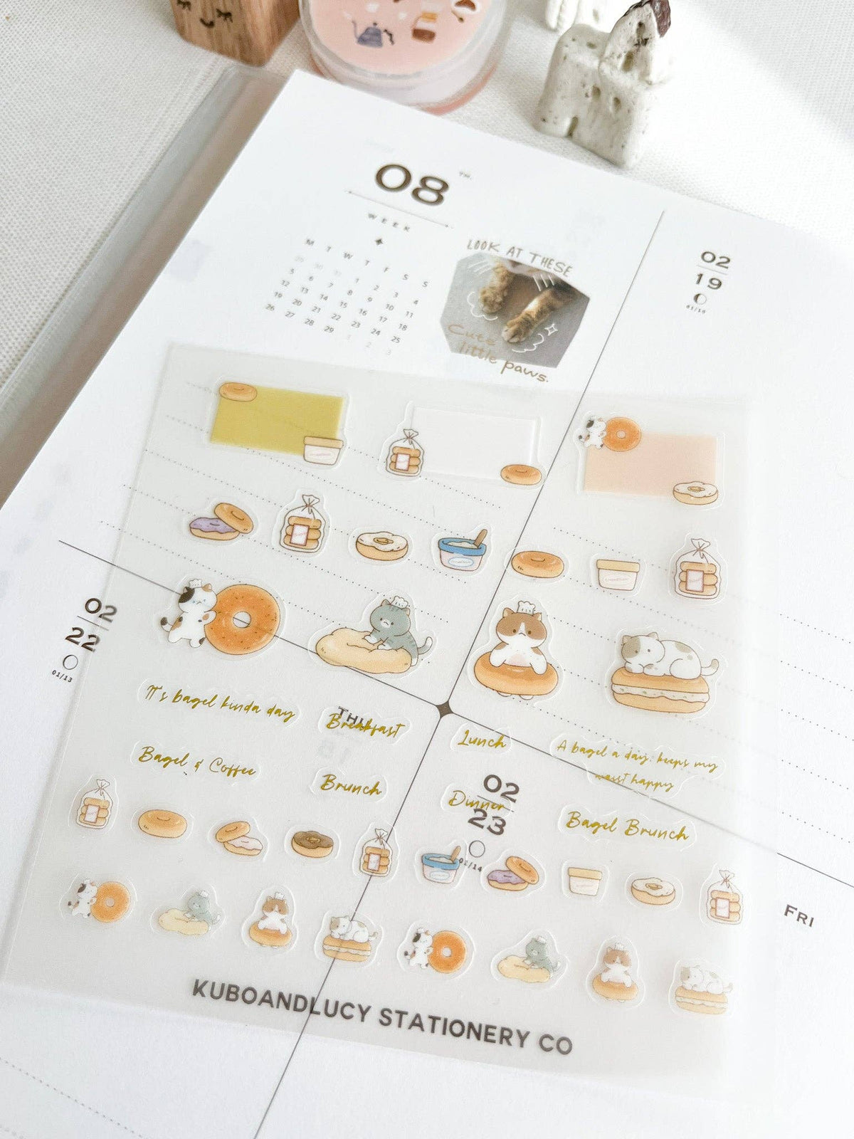 Cute Cats Clear Sticker Sheet | 3 designs