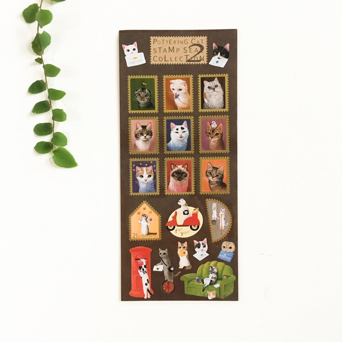 Pottering Cat Stamp Sticker Sheets