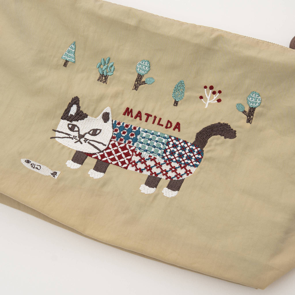 Japan Embroidered Cat Multi-Use Crossbody Bag