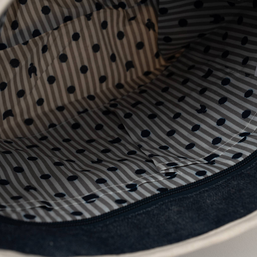 Kusuguru Japan Denim & Canvas Cat Tote Bag Dark Blue Denim