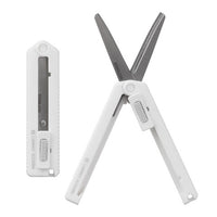 XS Compact Scissors White folded and open