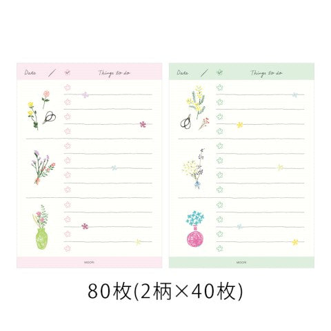 Midori - To Do List Memo Pad - Dried Flower