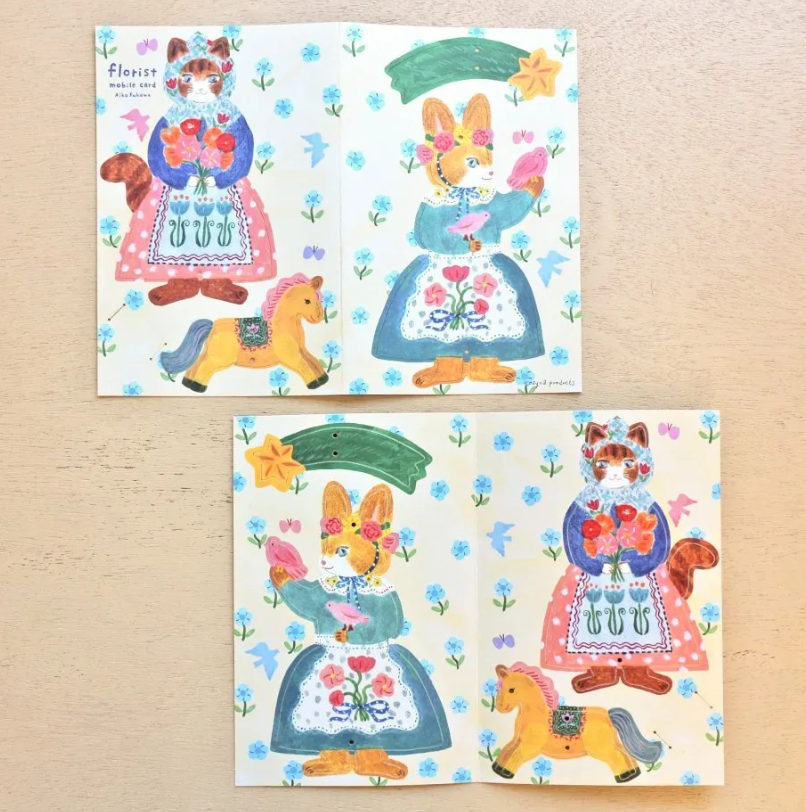 Aiko Fukawa Mobile Card | Hanging Ornament Greeting Card Set
