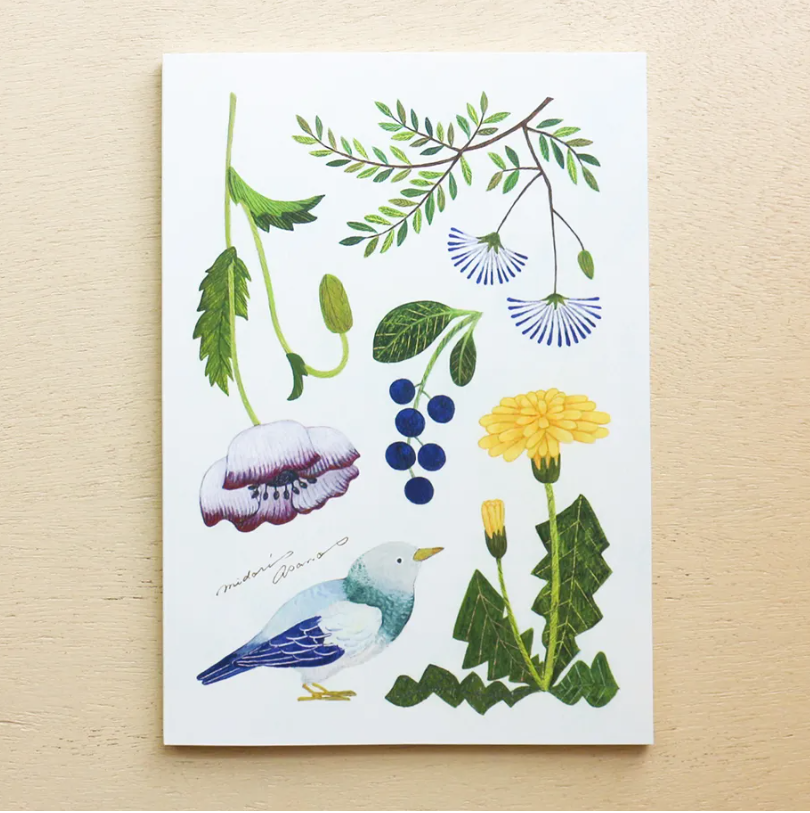 Midori Asano A5 Notebook | Japanese Grid Journal with Bird