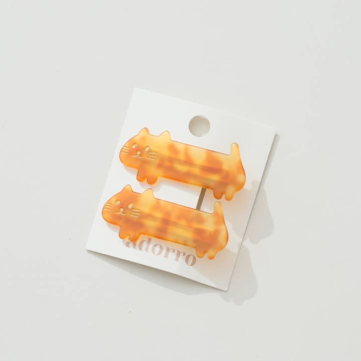 Adorro Beau Cat Loaf Barrette Hair Clip