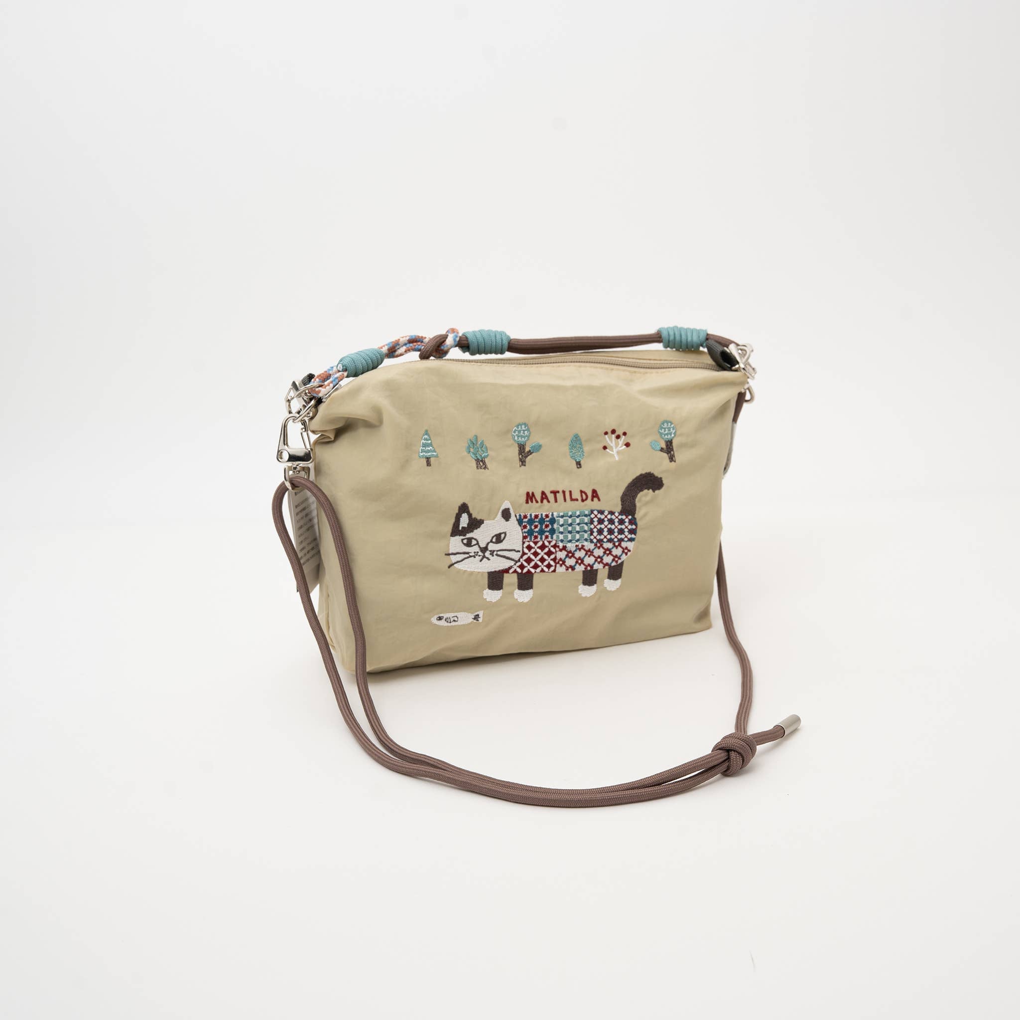Japan Embroidered Cat Multi-Use Crossbody Bag