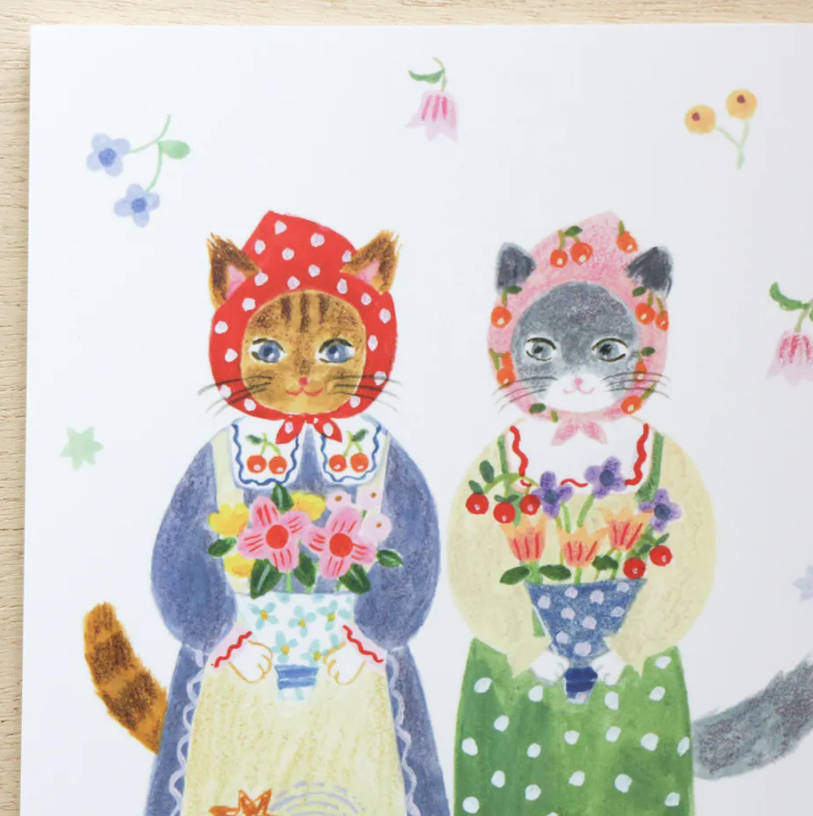 Aiko Fukawa A5 Notebook | 5mm Grid Animal Flower Design