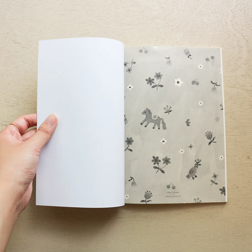 Aiko Fukawa A5 Notebook | 5mm Grid Animal Flower Design