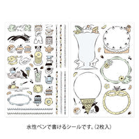 YURU LOG DECORATION STICKER 2 SHEETS SWEETS & ANIMALS
