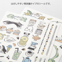 YURU LOG DECORATION STICKER 2 SHEETS SWEETS & ANIMALS