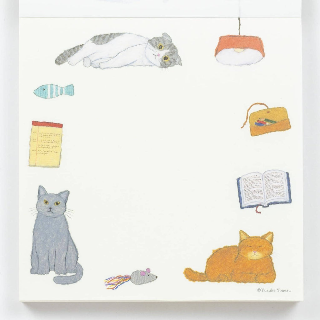 Greeting Life Yusuke Yonezu Square Memo Cat YZN-411 White