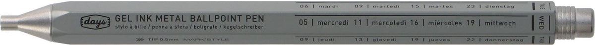 Days Aluminum Gel Ballpoint Pen–0.5mm Japanese Quick-Dry Ink
