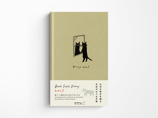 Midori Book Style Diary B6 Variant Cat Beige 2027