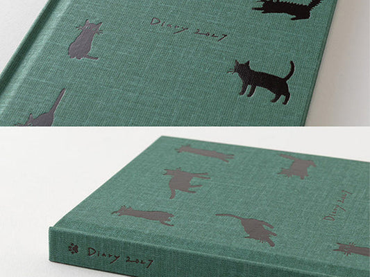 Midori Book Style Diary B6 Variant Cat Green 2027