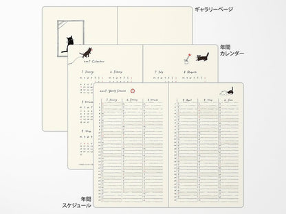 Midori Book Style Diary B6 Variant Cat Green 2027