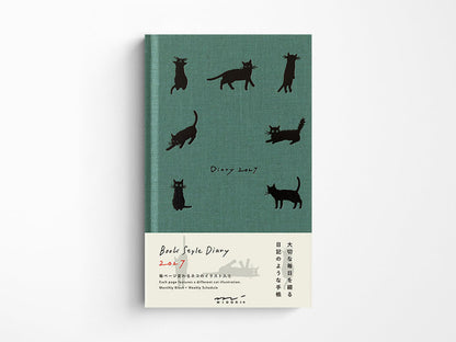 Midori Book Style Diary B6 Variant Cat Green 2027
