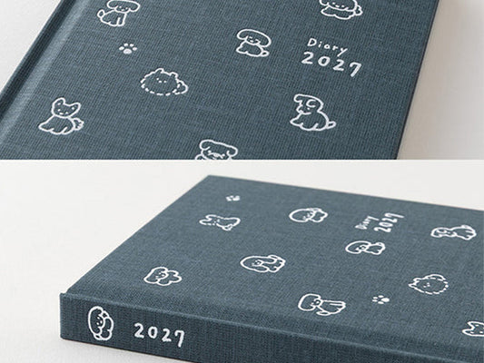 Midori Book Style Diary B6 Variant Dog Navy 2027