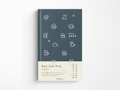Midori Book Style Diary B6 Variant Dog Navy 2027
