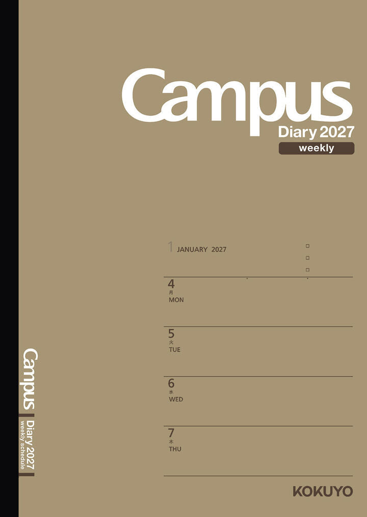 CAMPUS DIARY WEEKLY HORIZONTAL PLANNER 2027