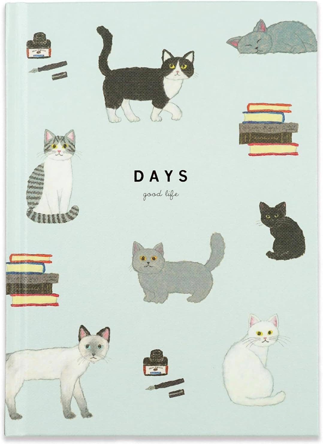 Greeting Life YZD-434 Illustration Changes Every Page Diary Cat Gray