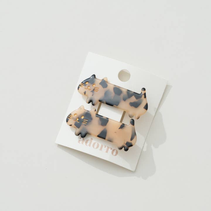Adorro Beau Cat Loaf Barrette Hair Clip