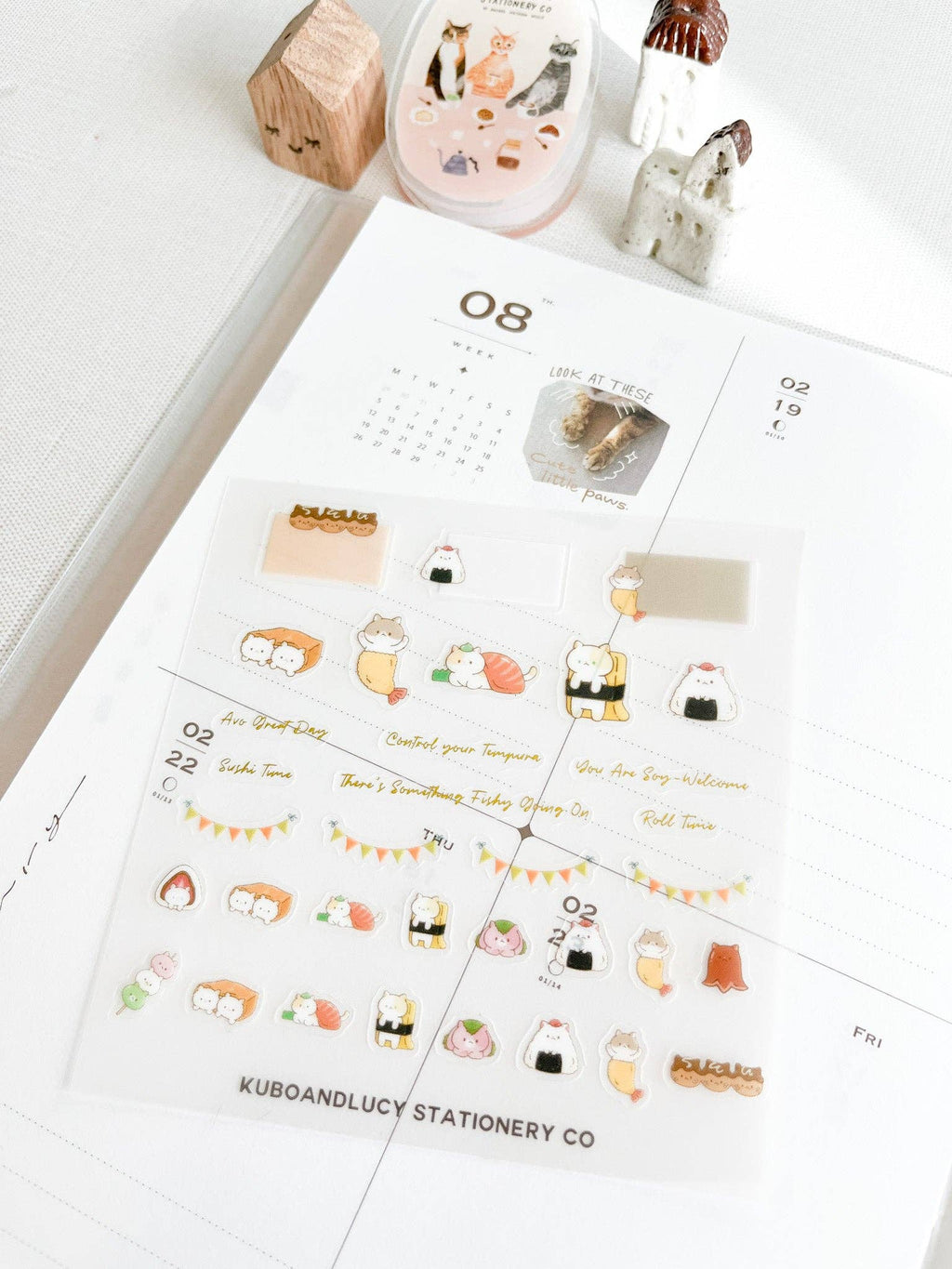 Cute Cats Clear Sticker Sheet | 3 designs
