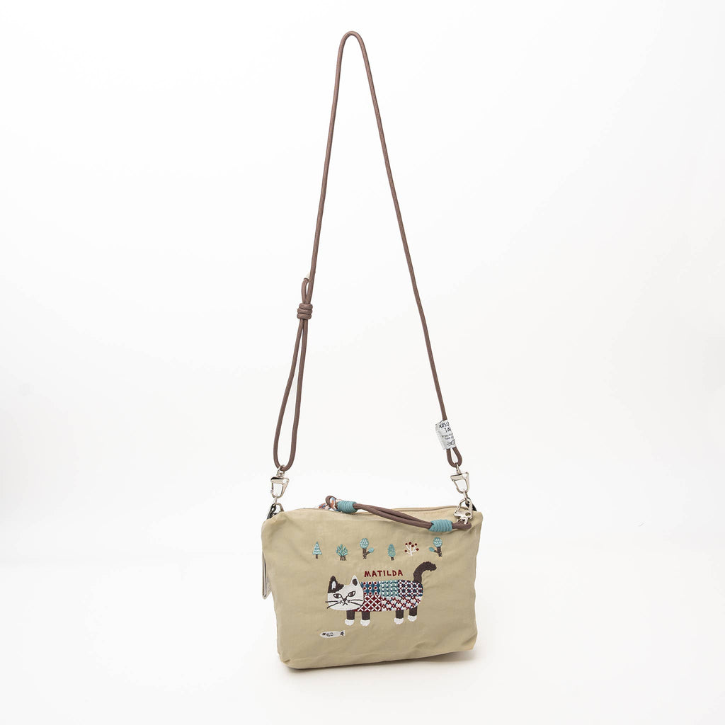 Japan Embroidered Cat Multi-Use Crossbody Bag