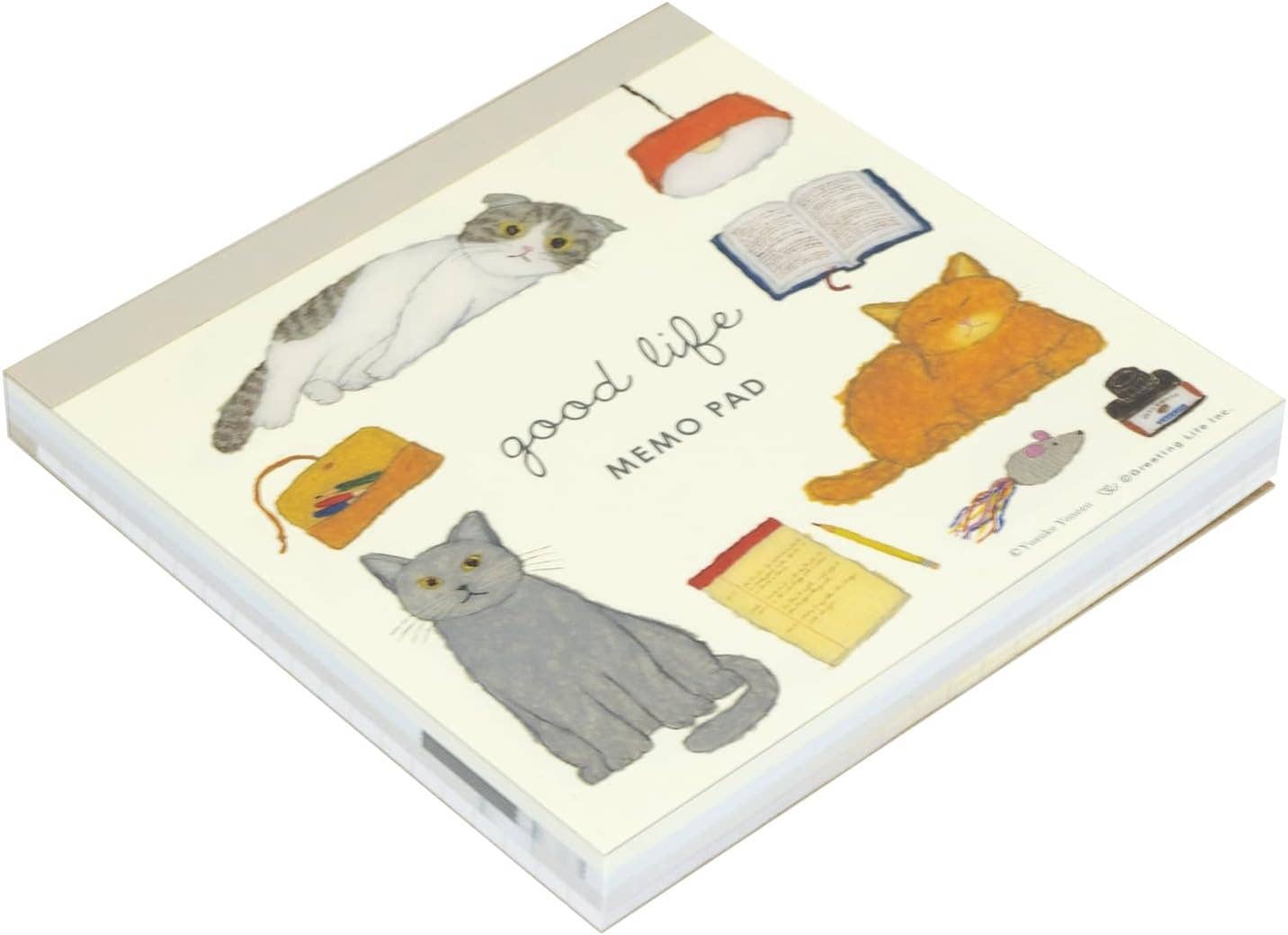 Greeting Life Yusuke Yonezu Square Memo Cat YZN-411 White