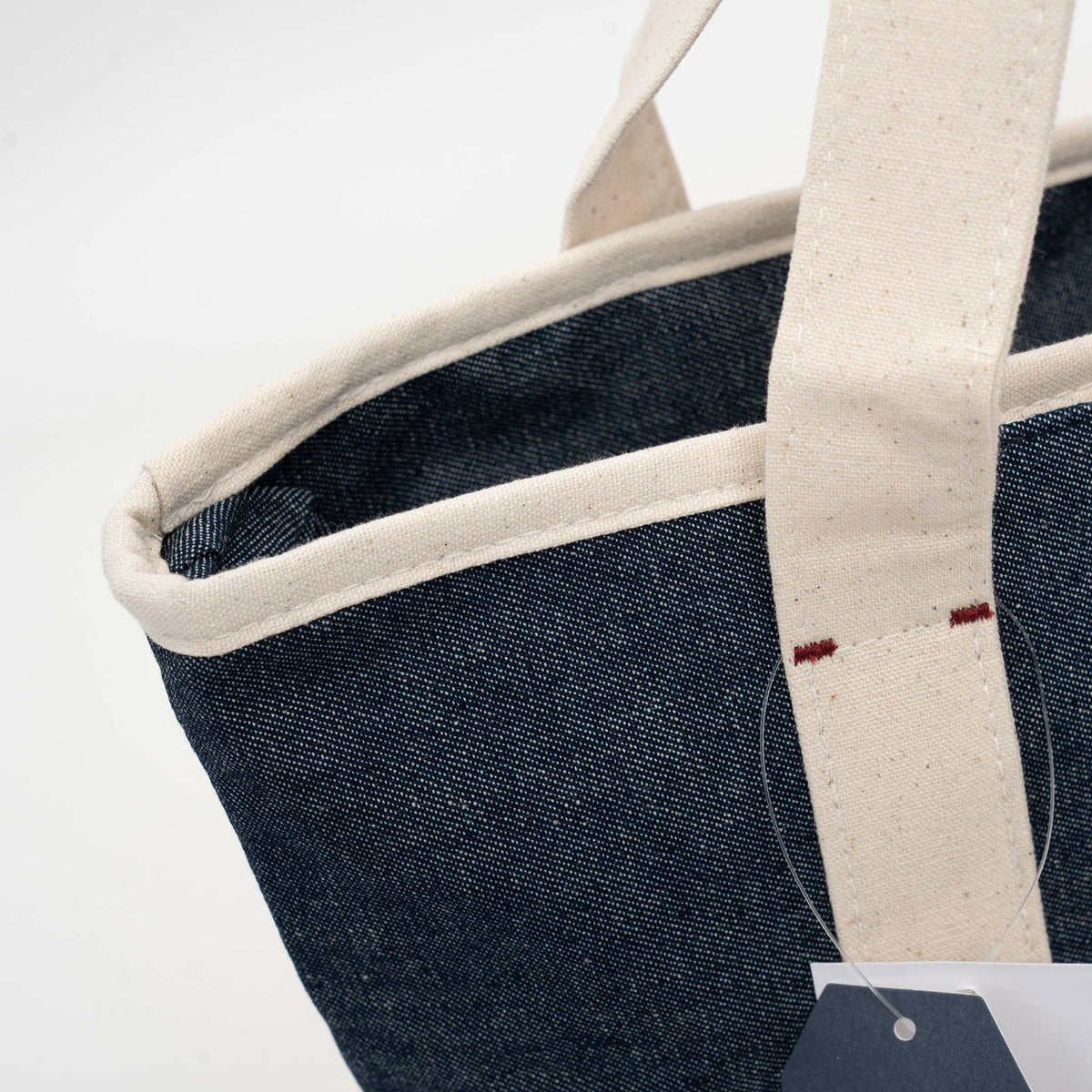Kusuguru Japan Denim & Canvas Cat Tote Bag Dark Blue Denim