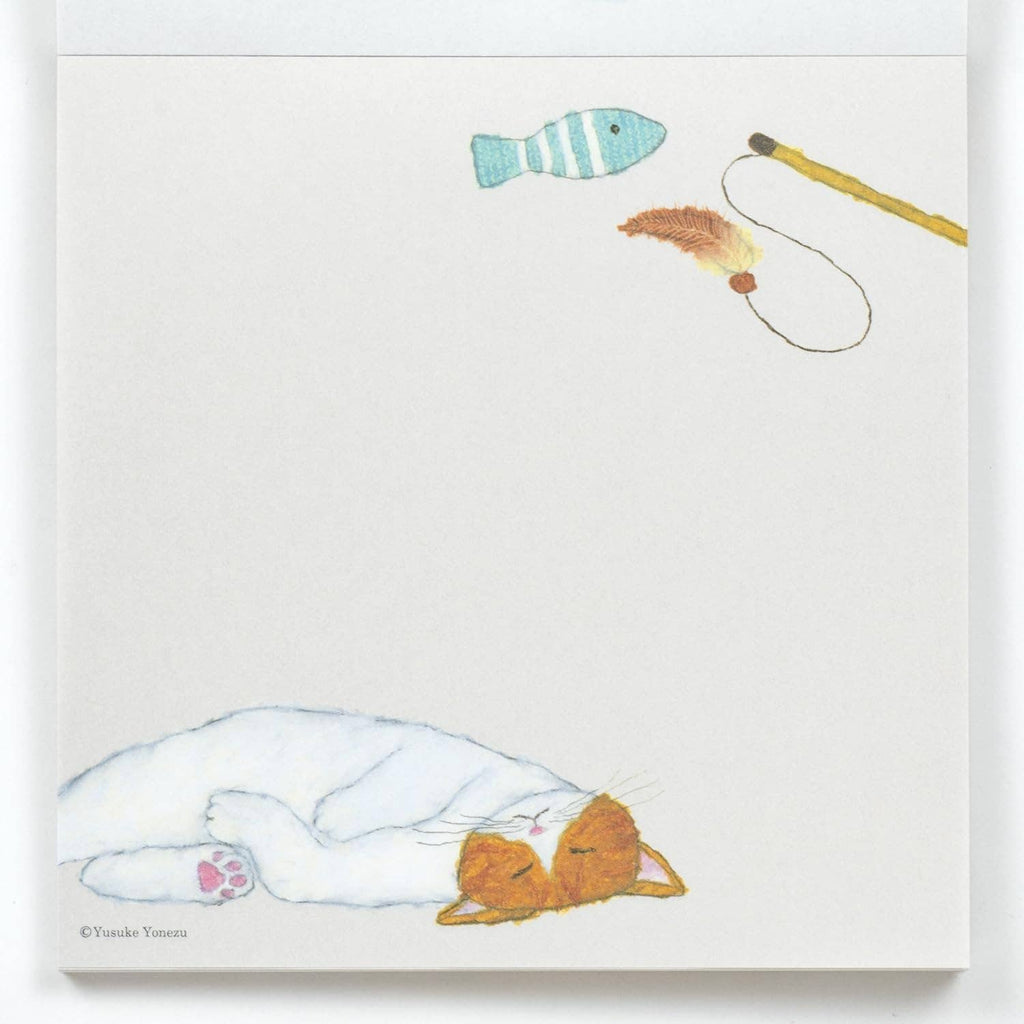 Greeting Life Yusuke Yonezu Square Memo Cat YZN-411 White