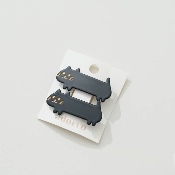 Adorro Beau Cat Loaf Barrette Hair Clip