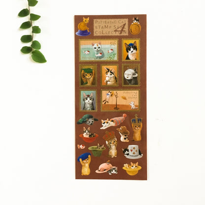 Pottering Cat Stamp Sticker Sheets