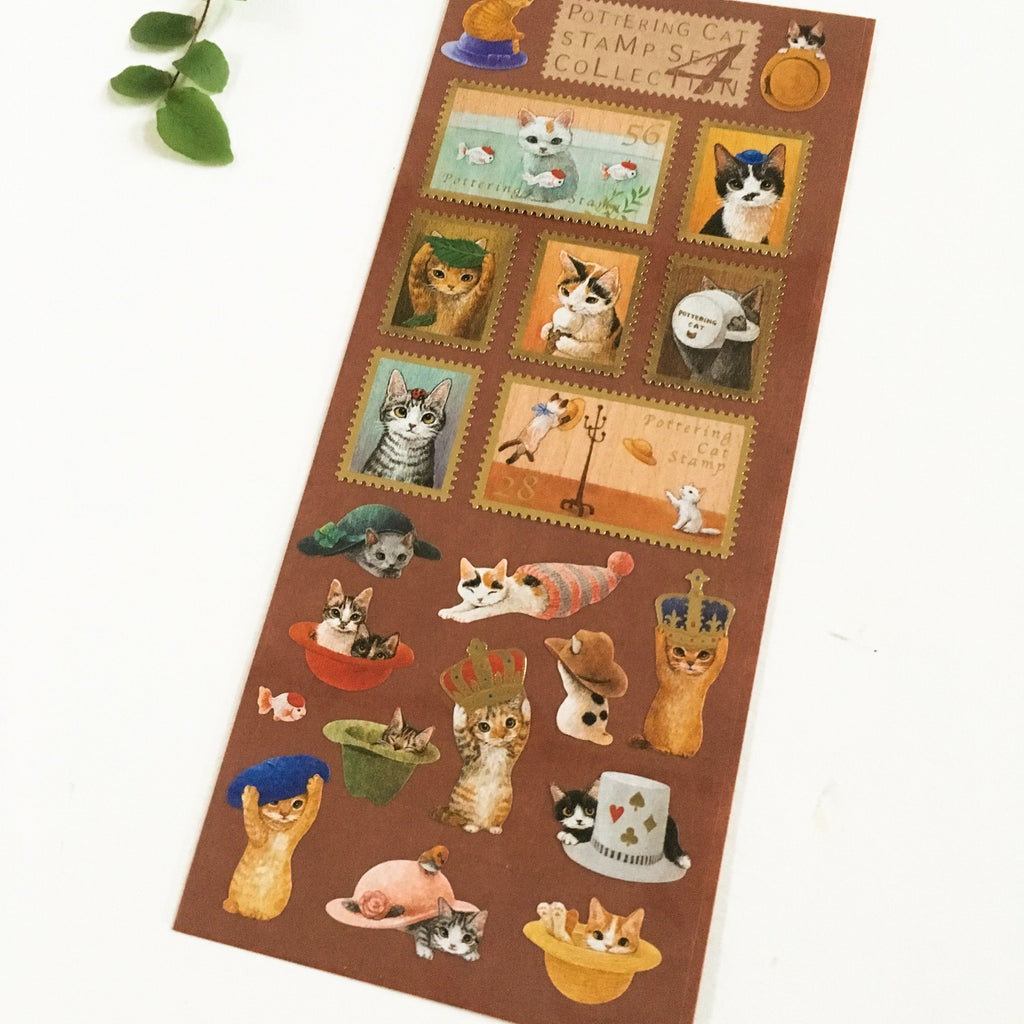 Pottering Cat Stamp Sticker Sheets