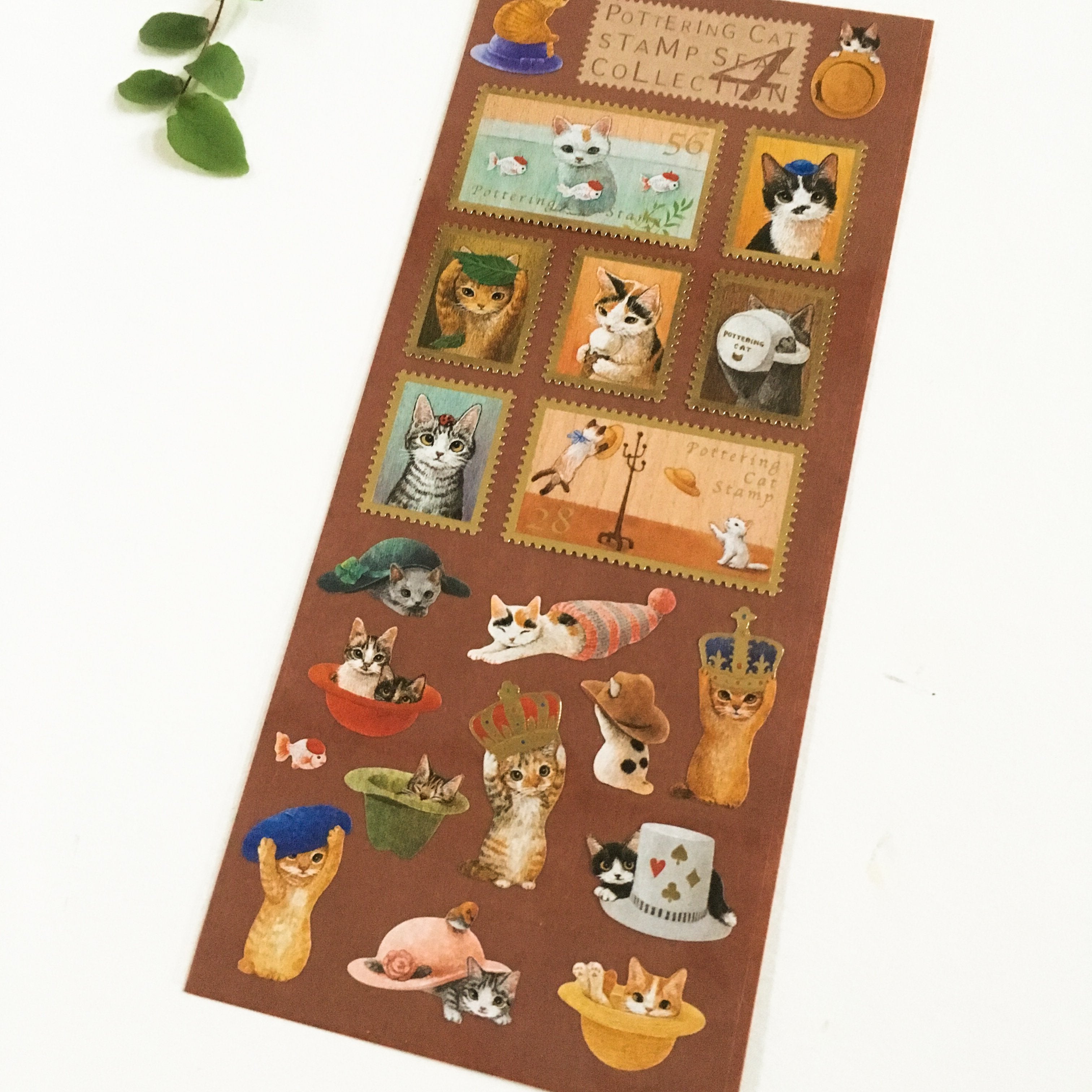 Pottering Cat Stamp Sticker Sheets