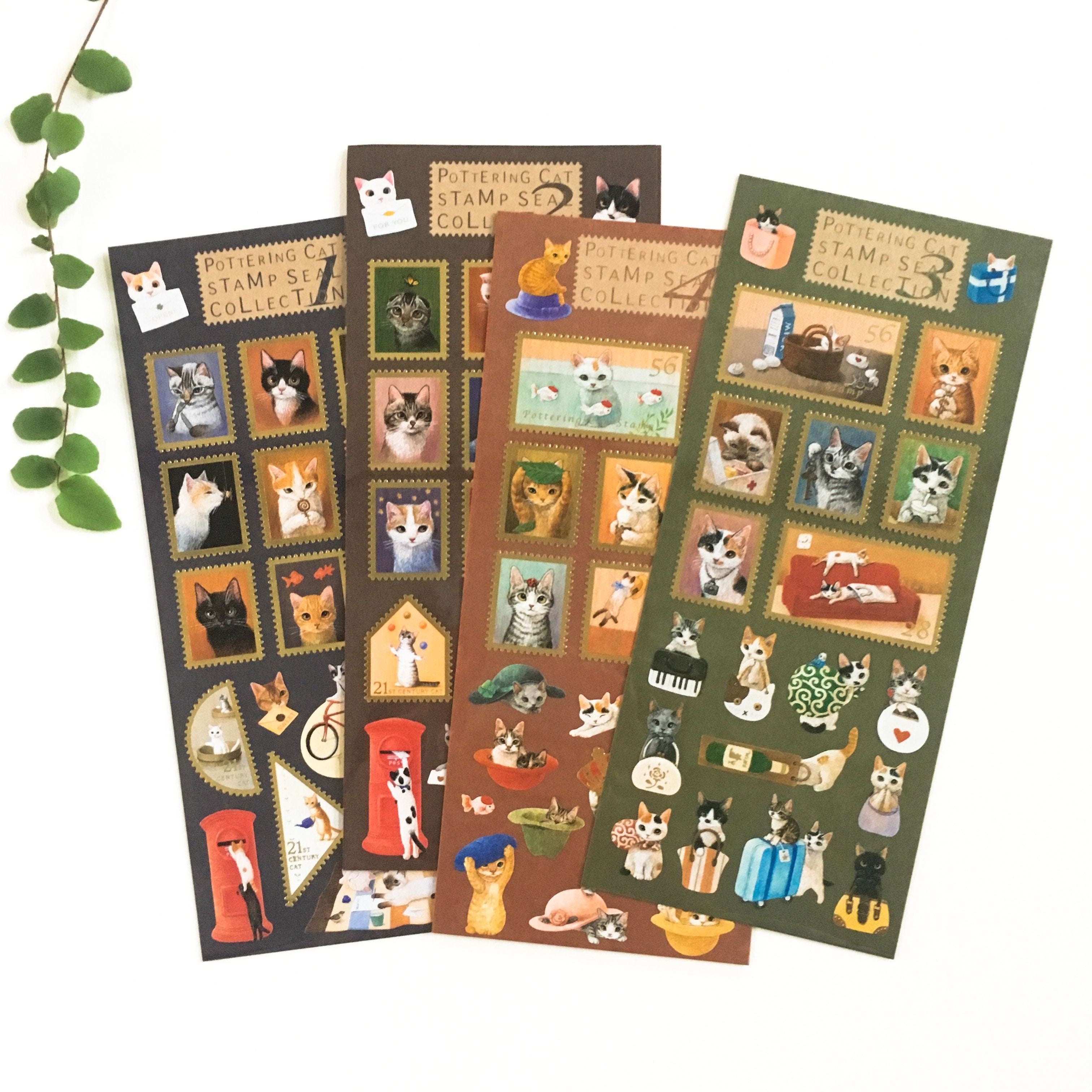 Pottering Cat Stamp Sticker Sheets